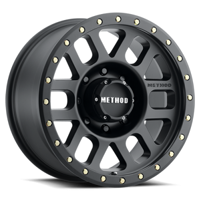 Aluminum Wheels 18x9 Grid MR309 Bolt Pattern 8 On 180 Offset 18 Lip Size 1.65 Matte Black MB Method