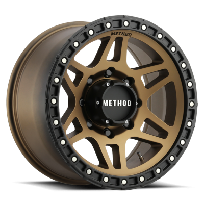 Aluminum Wheels 18x9 MR312 Bolt Pattern 8 On 165.1 Offset 18 Lip Size 0.91 Method Bronze BRZ Matte Black Lip Method