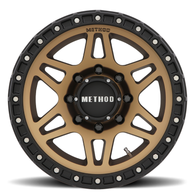 Aluminum Wheels 18x9 MR312 Bolt Pattern 8 On 165.1 Offset 18 Lip Size 0.91 Method Bronze BRZ Matte Black Lip Method
