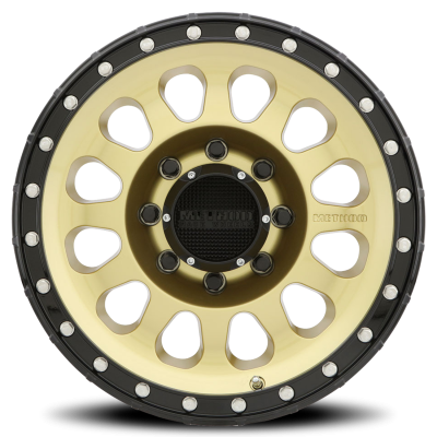 Aluminum Wheels 20x10 MR315 Bolt Pattern 8 On 180 Offset -18 Lip Size 3.27 Gold GD Black Street Loc Method