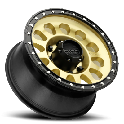 Aluminum Wheels 17x8.5 MR315 Bolt Pattern 8 On 180 Offset 25 Lip Size 1.89 Gold GD Black Street Loc Method