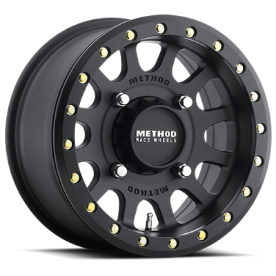 Aluminum Wheels 14x7 MR401 Beadlock UTV Bolt Pattern 4 On 136 Offset 38 Lip Size 0.94 Matte Black MB Method