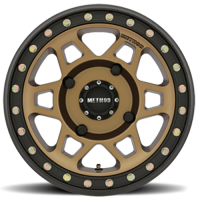 Aluminum Wheels 15x7 MR405 Beadlock UTV Bolt Pattern 4 On 136 Offset 38 Method Bronze BRZ Matte Black Ring Method