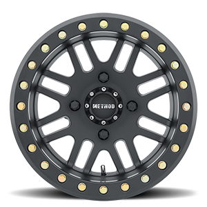 Aluminum Wheels 14x10 MR406 Beadlock UTV Bolt Pattern 4 On 136 Offset 0 Lip Size 3.43 Matte Black MB Method