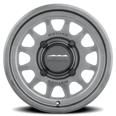 Aluminum Wheels 15x10 MR414 Bead Grip UTV Bolt Pattern 4 On 136 Offset 25 Lip Size 2.72 Graphite GY Method