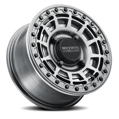 Aluminum Wheels 15x10 MR415 Beadlock UTV Bolt Pattern 4 On 136 Offset 25 Lip Size 2.09 Graphite GY Gloss Graphite Ring Method