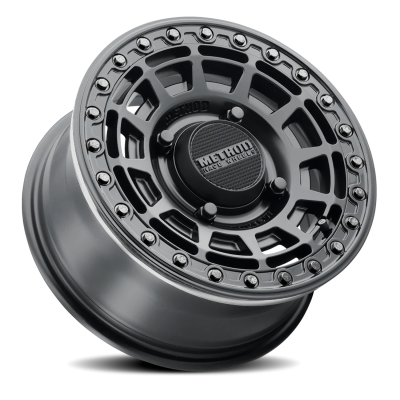 Aluminum Wheels 15x7 MR415 Beadlock UTV Bolt Pattern 4 On 136 Offset 38 Lip Size 0 Matte Black MB Gloss Black Ring Method