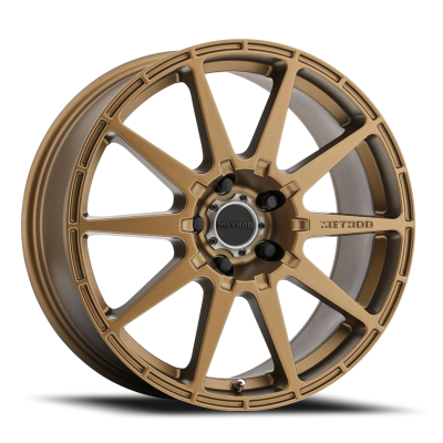Aluminum Wheels 17x8 Rally MR501 Bolt Pattern 5 On 100 Offset 42 Lip Size 0 Method Bronze BRZ 1 Piece Center Cap Method