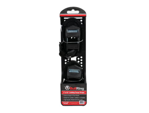 1 Inch x 12' Lashing Cargo Strap 2 Pack Bullring