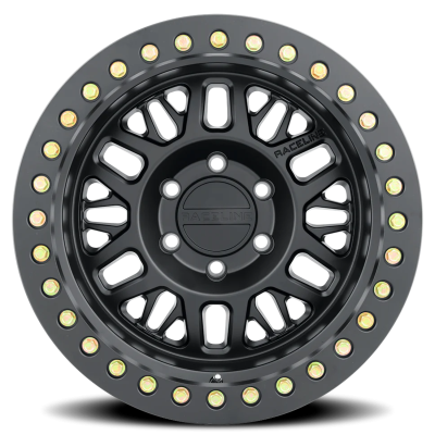 Aluminum Wheels 17x9 Ryno Cast Beadlock RT951B Satin Black Black Beadlock Ring -12 Offset 8 on 165.1 Bolt Pattern 130.81 Bore Raceline
