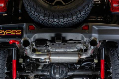 Axle-Back Exhaust System 18-24 Jeep Jl Dual Exit 2.5 Inch Intermediate And Tailpipe Street Pro Muffler Hardware Incl 4 Inch Dual Tips Included Stainless Steel Pypes Exhaust