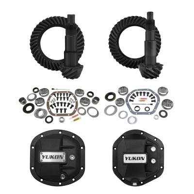 Stage 2 Jeep JK Re-Gear Kit W/Covers For Dana 30/44 4.88 Ratio 24 Spline JK Non-Rubicon D30/D44 Stage 2 Gear Kit Package 4.88 Ratio W/ F&amp;R Covers Yukon Gear