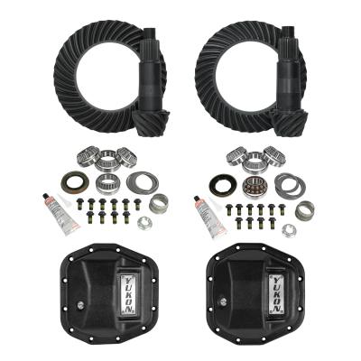 Stage 2 Jeep Jl/Jt Re-Gear Kit W/Covers For Dana 44 4.11 Ratio 28 Spline JL &amp; Jt Rubicon M220 Rear/ M210 Front Stage 2 Gear Kit Package 4.11 Ratio W/ F&amp;R Covers Yukon Gear