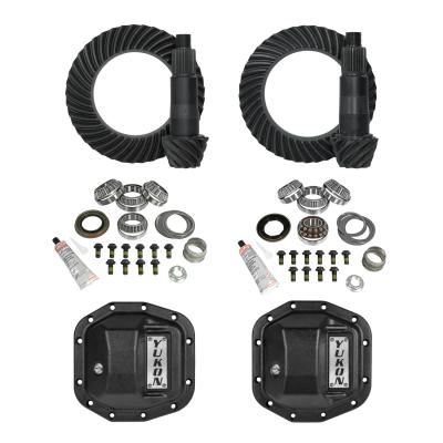 Stage 2 Jeep JL Re-Gear Kit W/Covers For Dana 30/35 3.73 Ratio 24 Spline JL Non-Rubicon M200 Rear/ M186 Front Stage 2 Gear Kit Package 3.73 Ratio W/ F&amp;R Covers Yukon Gear