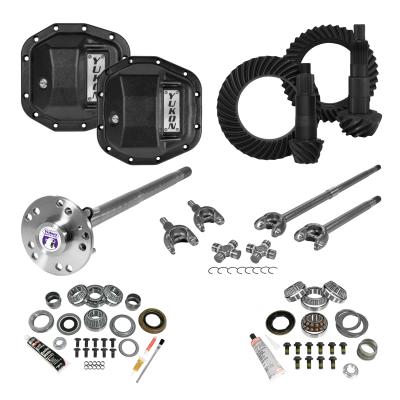 Stage 4 Jeep JL Re-Gear Kit W/Covers Fr/Rr Axles Dana 30/44 3.73 Ratio JL Non-Rubicon M220 Rear/ M186 Front Stage 4 Gear Kit Package 3.73 F&amp;R Cover &amp; 4340 F&amp;R Axle Kits Yukon Gear