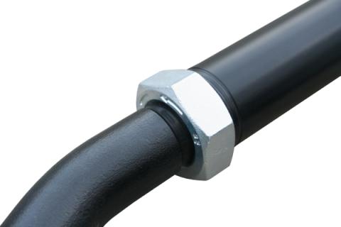 Currectlync Steering Modular Extreme Duty Drag Link JL/JT Bolt-On 1 5/8 Inch Diameter Bolt-On Semi-Gloss Black PC Finish RockJock 4X4