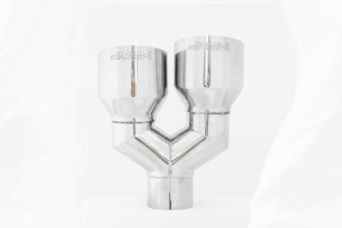 T304 Stainless Steel Tip 2.5 Inch ID Dual 4 Inch OD Out 9.55 Inch Length Single Wall MBRP