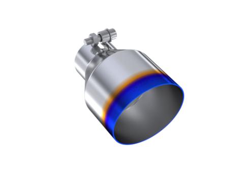 T304 Stainless Steel Burnt End Tip 2.5 Inch ID 4.5 Inch OD Out 6.5 Inch Length Angle Cut Single Wall MBRP