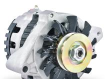 CS130 Alternator 160 AMP Satin Finish 1-Wire GM CS130 Style w/ Internal Regulator, V-Pully, and External Fan Proform