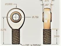 7/8 Inch Rod End Heim Joint Left Hand Thread (Reverse) With Jam Nut