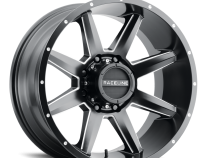 Aluminum Wheels 22x12 Stryker 954M Milled-Dimples Satin Black -44 Offset 8 on 170 Bolt Pattern 125.2 Bore Raceline