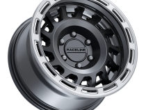 Aluminum Wheels 17x9 Halo 957BS Satin Black Silver Ring -12 Offset 8 on 170 Bolt Pattern 130.81 Bore Raceline