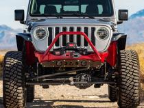 Bare Steel Nighthawk Mid-tube Stinger Front Bumper with Aluminum Skid for JK, JL, and JT - Bare Steel Artec Industries