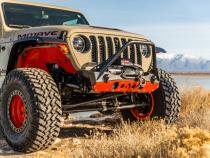 Powdercoat Nighthawk Mid-tube Stinger Front Bumper with Aluminum Skid for JK, JL, and JT - Black Powdercoat Artec Industries