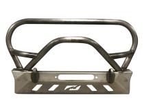 Jeep YJ TJ LJ Front Bumper W/Grill Hoop and Bull Bar Bare Steel Motobilt