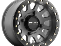 Aluminum Wheels 14x7 MR401 Beadlock UTV Bolt Pattern 4 On 136 Offset 13 Lip Size 1.97 Titanium GY Matte Black Ring Method
