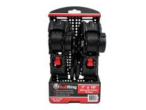 1 Inch x 10' Retractable Ratchet Tie Down 2 Pack Bullring