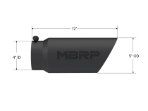Exhaust Tip 5 Inch O.D. Dual Wall Angled 4 Inch Inlet 12 Inch Length-Black Finish MBRP