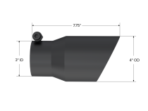 Exhaust Tip 4 Inch O.D. Dual Wall Angled Rolled End Black Fits Aluminized Steel 3 Inch Systems MBRP