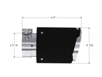 Carbon Fiber Tip 2.5 Inch ID 4 Inch OD Dual Wall Angle Cut 6.5 Inch Length MBRP